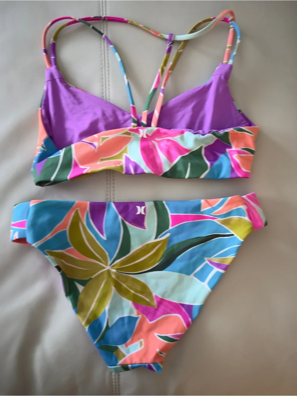 Hurley 3pc Surf Bikini set with matching Swim Shorts